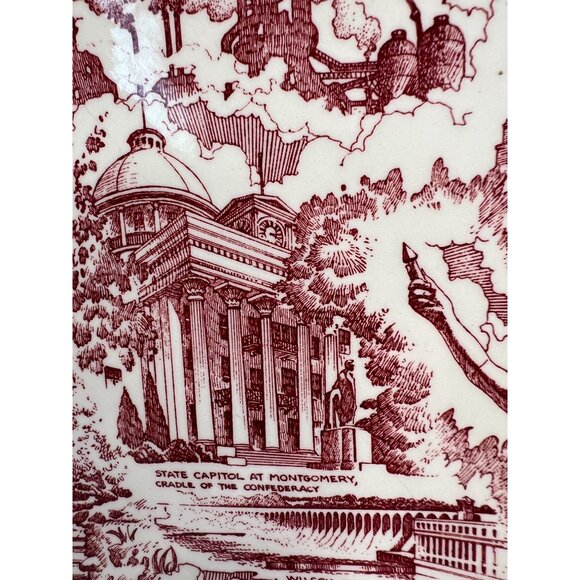 Vintage Vernon Kilns Alabama Souvenir Plate - Picture 9 of 16